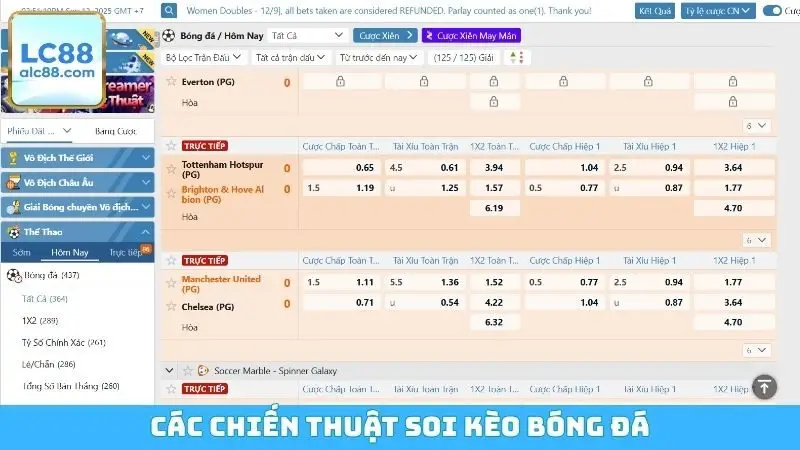 Các chiến thuật soi kèo bóng đá